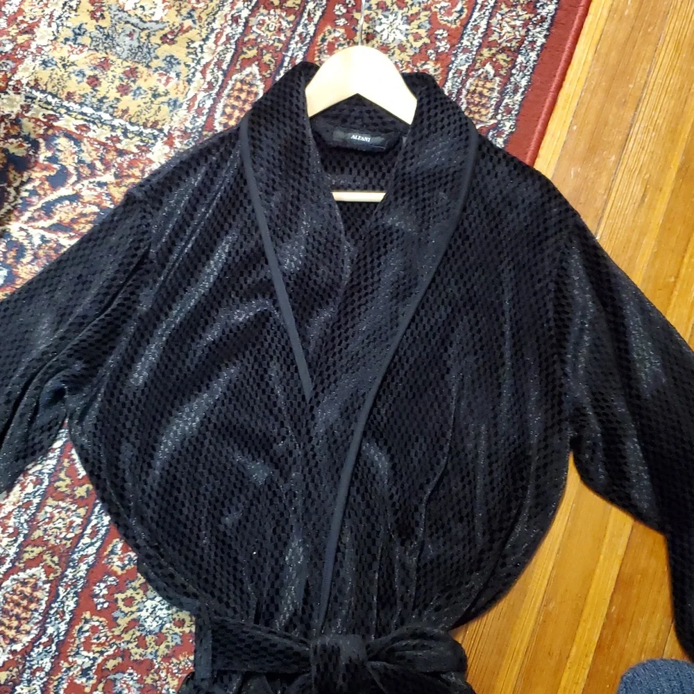 Alfani Textured Black Robe - Picture 10 of 14